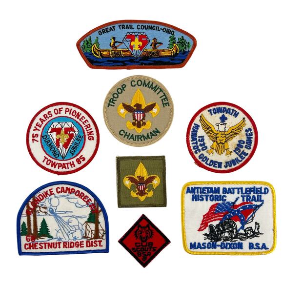 vintage Boy Scouts of America BSA patches vintage set of 8 - Picture 1 of 9